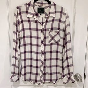 Rails cream/marron flannel shirt, size XS